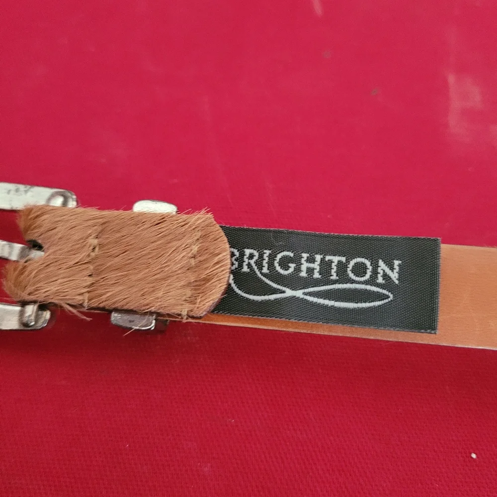 Tan Leather Belt with Silver Buckle - Picture 6 of 8